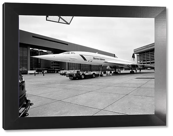 Concorde pictured at London Airport, Heathrow. 25th April 1985