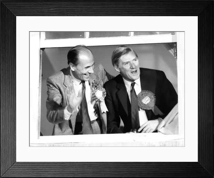 Framed Print : Cecil Parkinson Conservative MP and Norman Tebbit at the Tory celebrations Framed Print : Cecil Parkinson Conservative MP and Norman Tebbit at the Tory celebrations