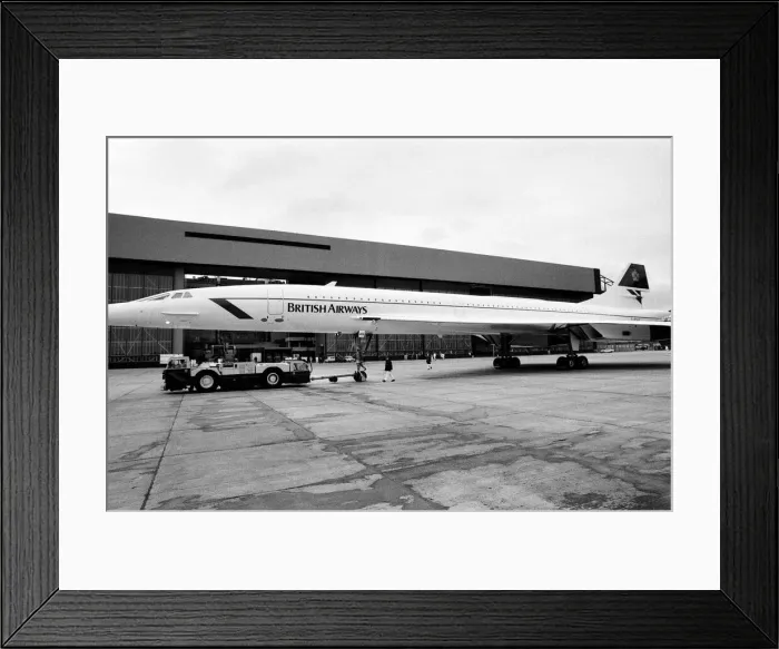 Framed Print : Concorde pictured at London Airport, Heathrow. 25th April 1985