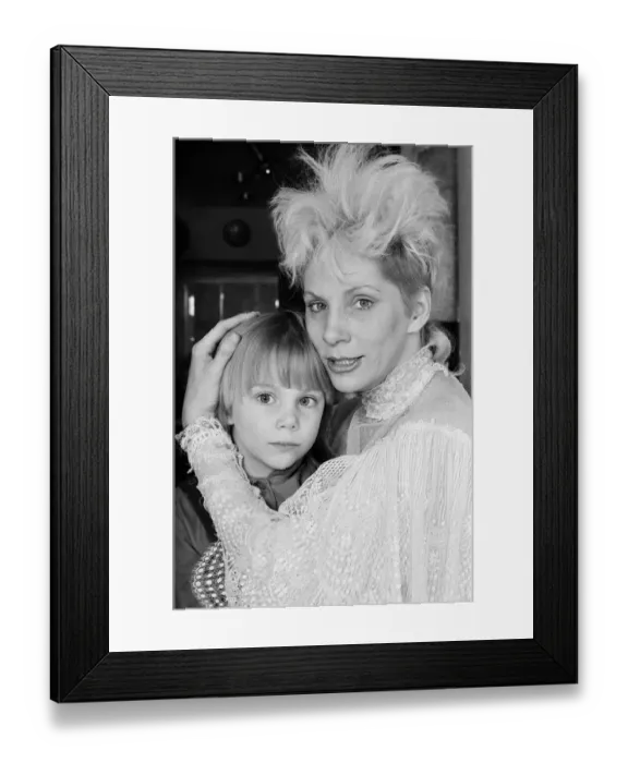 Framed Print : Angie Bowie, (also known as Angela Bowie) with her daughter Stacia Larranna Celeste Lipka Framed Print : Angie Bowie, (also known as Angela Bowie) with her daughter Stacia Larranna Celeste Lipka