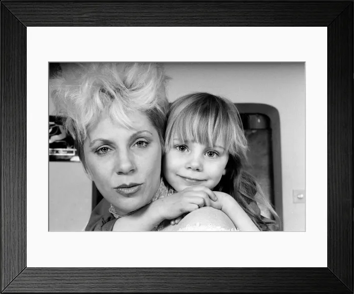 Framed Print : Angie Bowie, (also known as Angela Bowie) with her daughter Stacia Larranna Celeste Lipka
