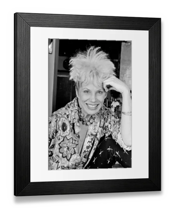 Framed Print : Angie Bowie, (also known as Angela Bowie) Picture taken at home Framed Print : Angie Bowie, (also known as Angela Bowie) Picture taken at home
