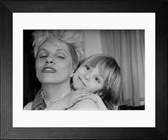 Framed Print : Angie Bowie, (also known as Angela Bowie) with her daughter Stacia Larranna Celeste Lipka