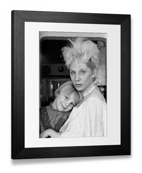 Framed Print : Angie Bowie, (also known as Angela Bowie) with her daughter Stacia Larranna Celeste Lipka