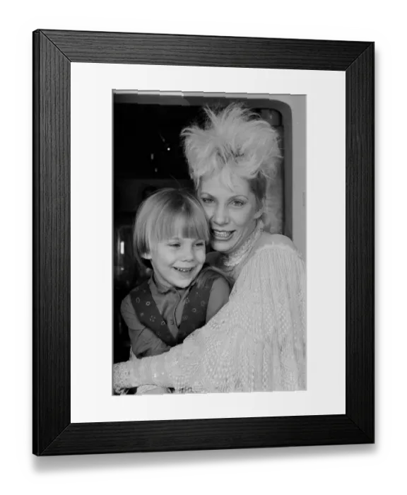 Framed Print : Angie Bowie, (also known as Angela Bowie) with her daughter Stacia Larranna Celeste Lipka