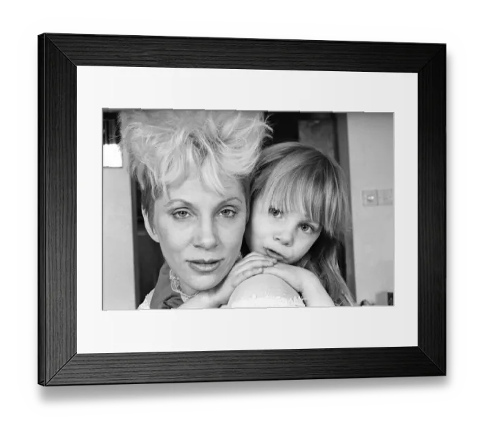 Framed Print : Angie Bowie, (also known as Angela Bowie) with her daughter Stacia Larranna Celeste Lipka Framed Print : Angie Bowie, (also known as Angela Bowie) with her daughter Stacia Larranna Celeste Lipka