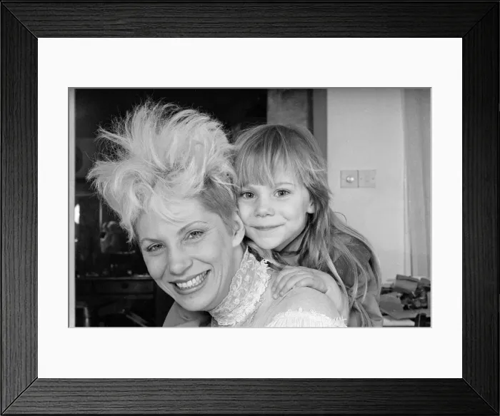 Framed Print : Angie Bowie, (also known as Angela Bowie) with her daughter Stacia Larranna Celeste Lipka Framed Print : Angie Bowie, (also known as Angela Bowie) with her daughter Stacia Larranna Celeste Lipka