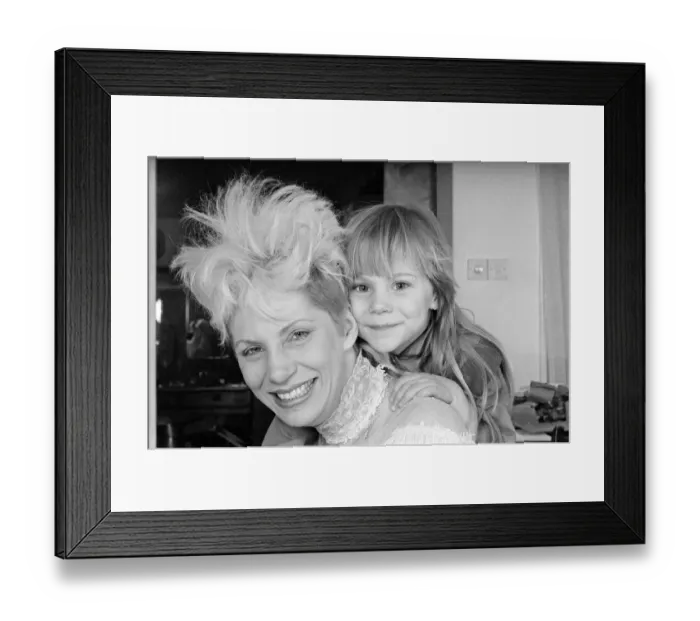Framed Print : Angie Bowie, (also known as Angela Bowie) with her daughter Stacia Larranna Celeste Lipka