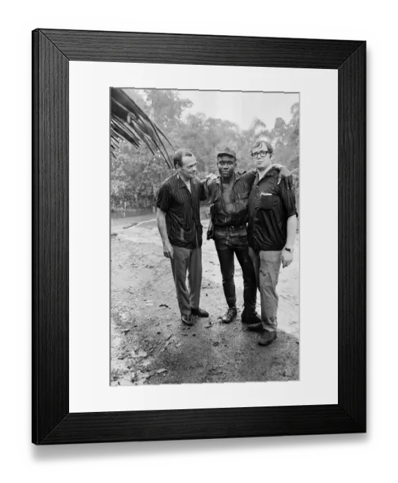 Framed Print : A Biafran soldier seen here with Daily Herald staff photographer Ron Burton (left