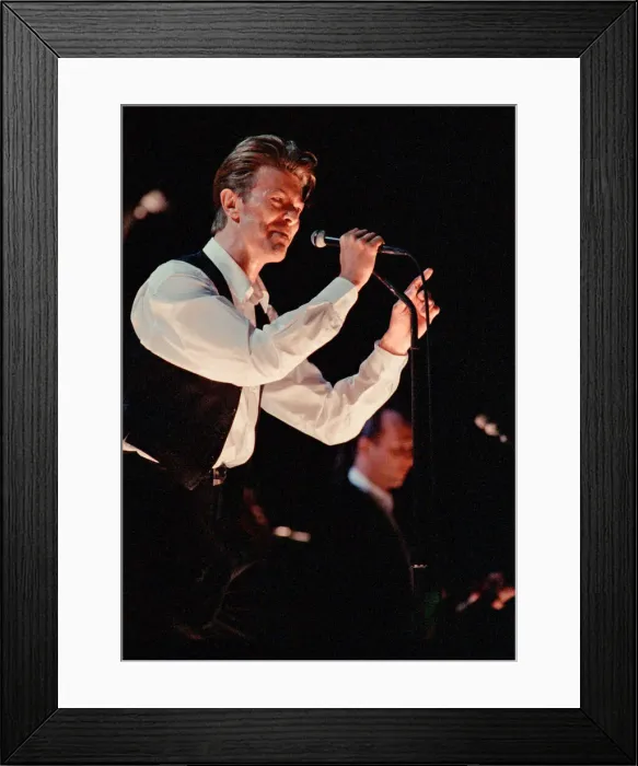 Framed Print : David Bowie performing at The Birmingham NEC, as part of his 1990 Sound Framed Print : David Bowie performing at The Birmingham NEC, as part of his 1990 Sound