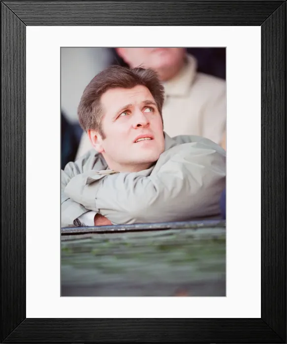 Framed Print : Jan Molby, Swansea City player coach, watches 0-1 home defeat to Swindon Town at Vetch Framed Print : Jan Molby, Swansea City player coach, watches 0-1 home defeat to Swindon Town at Vetch