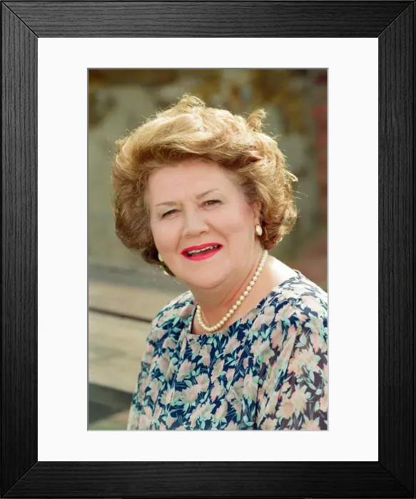 Framed Print : Photocall for new BBC production Keeping up Appearances. Patricia Routledge Framed Print : Photocall for new BBC production Keeping up Appearances. Patricia Routledge