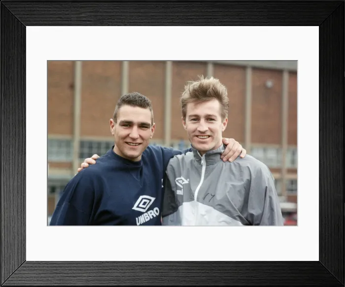 Framed Print : Vinnie Jones and Lee Chapman footballers. 11th January 1990. Leeds United Framed Print : Vinnie Jones and Lee Chapman footballers. 11th January 1990. Leeds United