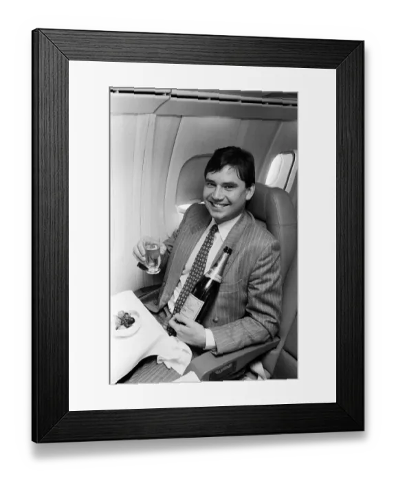 Framed Print : Passengers on a trip on Concorde. 2nd April 1986