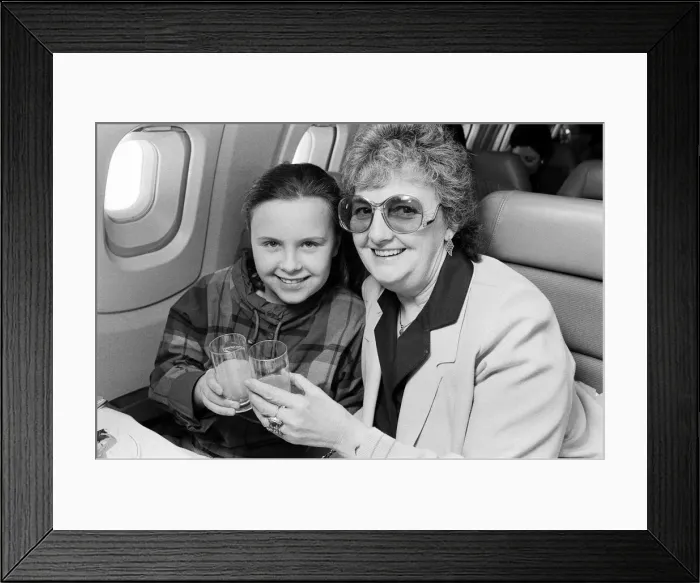 Framed Print : Passengers on a trip on Concorde. 2nd April 1986 Framed Print : Passengers on a trip on Concorde. 2nd April 1986