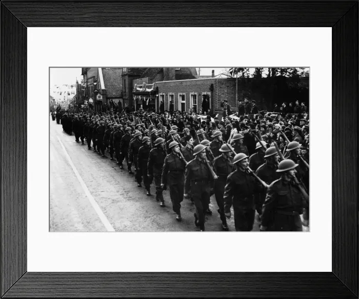 Framed Print : Members of the Home Guard taking part in the procession that ends Bracknell Framed Print : Members of the Home Guard taking part in the procession that ends Bracknell