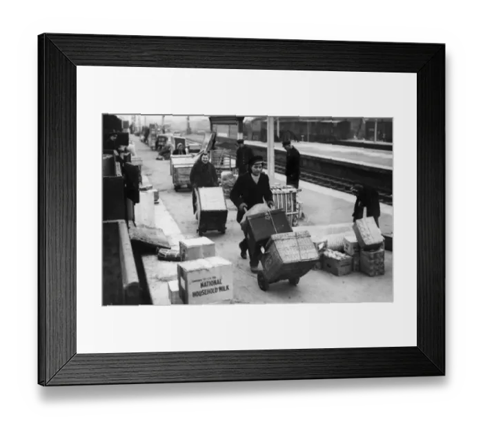 Framed Print : Women doing the work of men who have been called up for military service Framed Print : Women doing the work of men who have been called up for military service