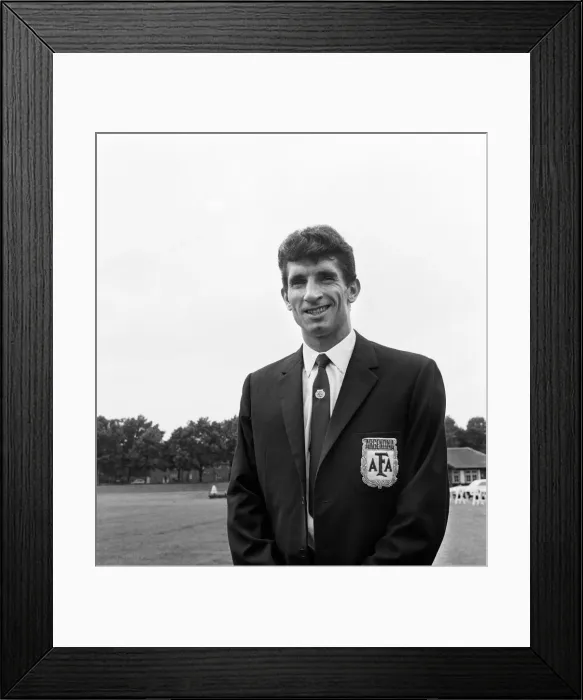 Framed Print : 1966 World Cup tournament held in England. Portrait of Argentina football captain Framed Print : 1966 World Cup tournament held in England. Portrait of Argentina football captain