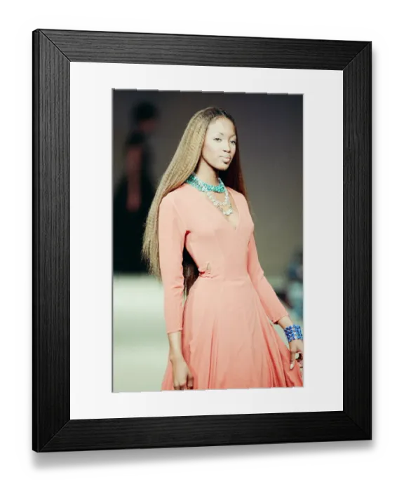 Framed Print : Naomi Campbell, London Fashion Week 1992, 10th October 1992