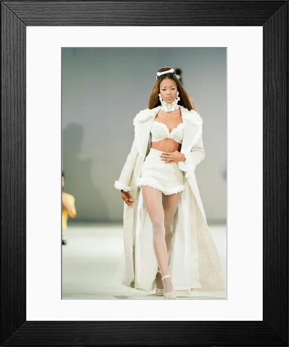 Framed Print : Naomi Campbell, London Fashion Week 1992, 10th October 1992