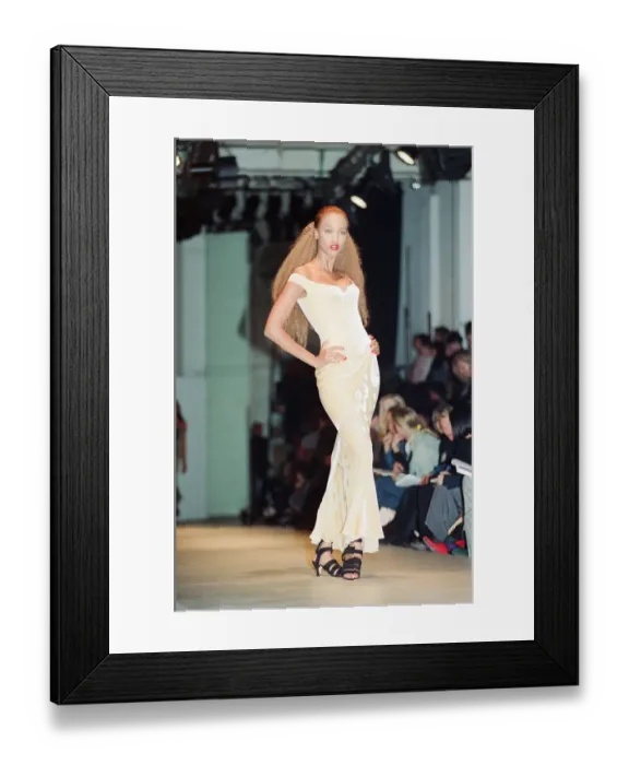 Framed Print : Tyra Banks, London Fashion Week 1992, 9th October 1992
