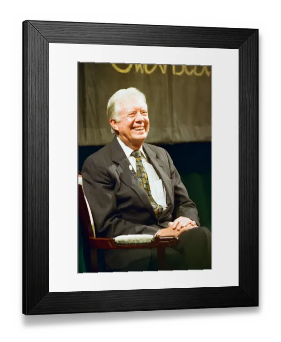Framed Print : Former US President Jimmy Carter in Swansea. 11th August 1995 Framed Print : Former US President Jimmy Carter in Swansea. 11th August 1995