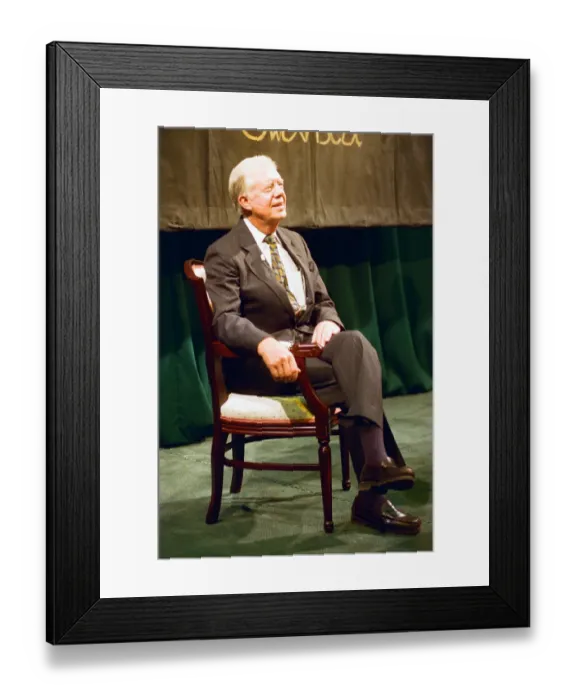 Framed Print : Former US President Jimmy Carter in Swansea. 11th August 1995 Framed Print : Former US President Jimmy Carter in Swansea. 11th August 1995
