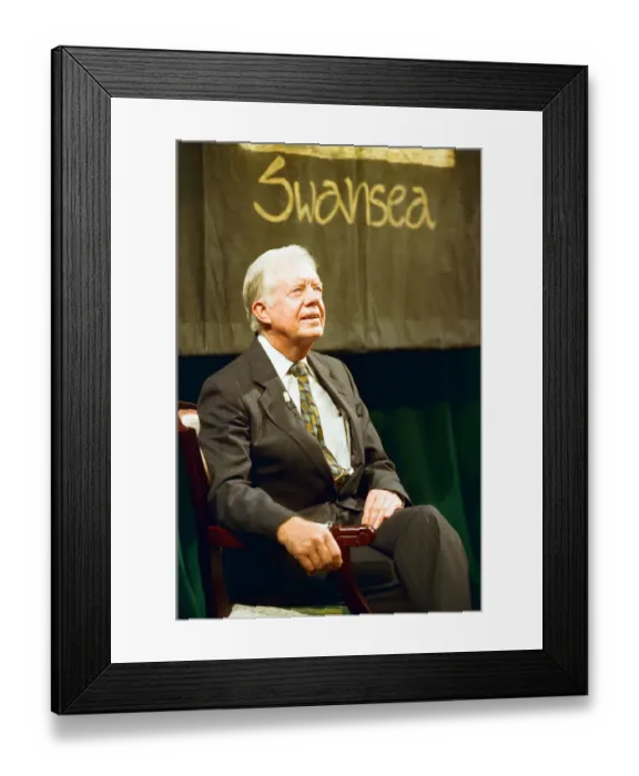 Framed Print : Former US President Jimmy Carter in Swansea. 11th August 1995 Framed Print : Former US President Jimmy Carter in Swansea. 11th August 1995