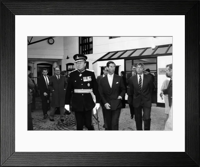 Framed Print : Prince Charles visits North East, 9th December 1986. Official opening of The Stables St Framed Print : Prince Charles visits North East, 9th December 1986. Official opening of The Stables St