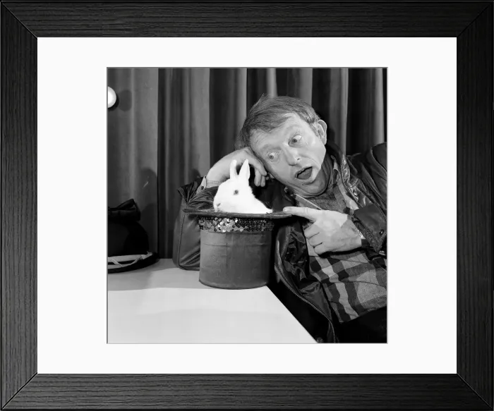 Framed Print : Paul Daniels with his pet rabbit Starsky. 27th November 1985 Framed Print : Paul Daniels with his pet rabbit Starsky. 27th November 1985