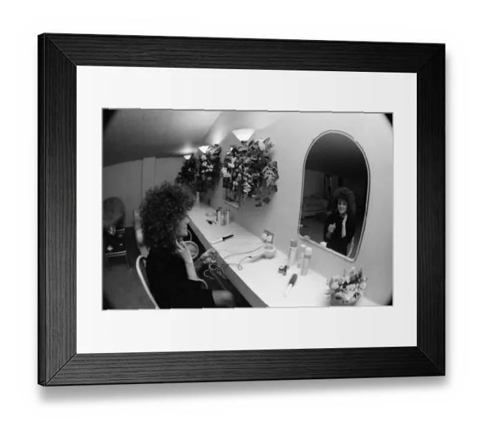 Framed Print : A young woman in the toilets at The Mall nightclub in Stockton. 15th December 1988 Framed Print : A young woman in the toilets at The Mall nightclub in Stockton. 15th December 1988