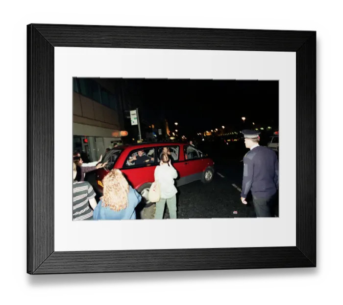 Framed Print : Hysteria hit the streets of Stockton as hundreds of screaming schoolgirls visit The Mall Framed Print : Hysteria hit the streets of Stockton as hundreds of screaming schoolgirls visit The Mall