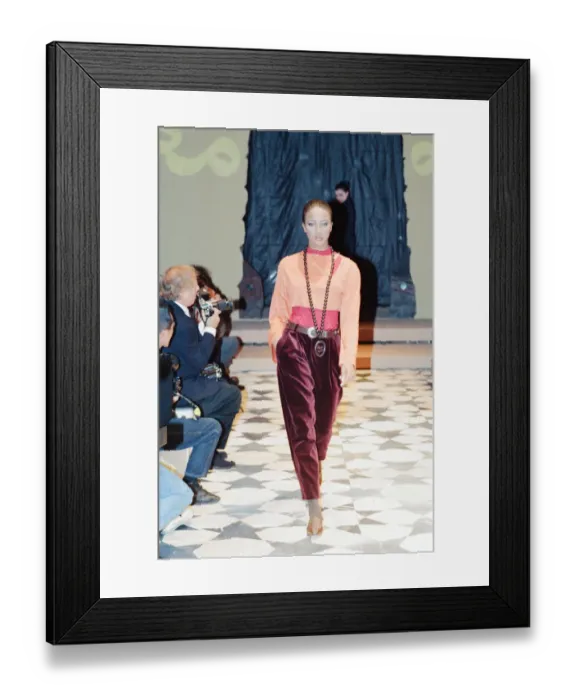 Framed Print : Naomi Campbell, London Fashion Week 1989, 10th March 1989