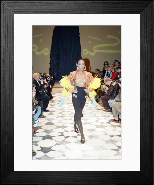 Framed Print : Naomi Campbell, London Fashion Week 1989, 10th March 1989