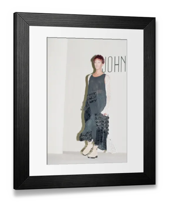 Framed Print : Naomi Campbell, models John Rocha at London Fashion Week 1993, 5th March 1993