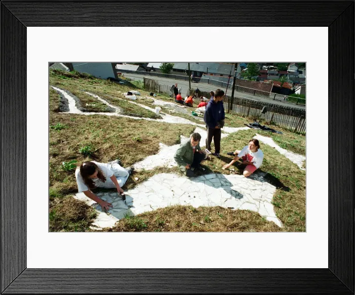 Framed Print : A huge Dragon made from recycled marble on the hillside in Blaenllechau Framed Print : A huge Dragon made from recycled marble on the hillside in Blaenllechau