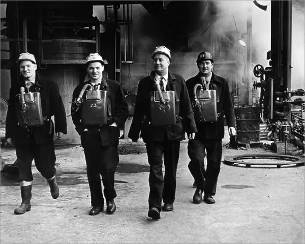 An advance guard of the army of steelworkers who returned to their jobs at Port Talbot