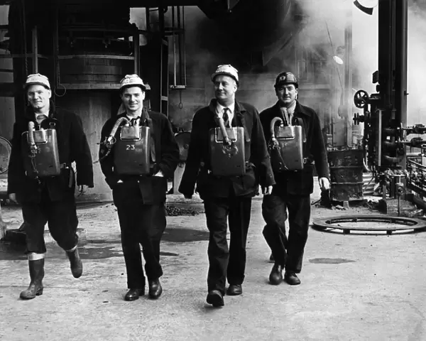 An advance guard of the army of steelworkers who returned to their jobs at Port Talbot