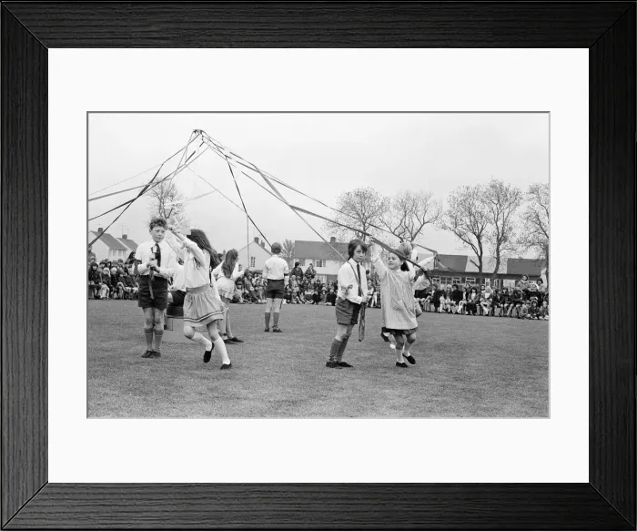 Framed Print : Maypole Dancing, Roseworth Junior School, Stockton-on-Tees, England, Circa May 1973 Framed Print : Maypole Dancing, Roseworth Junior School, Stockton-on-Tees, England, Circa May 1973