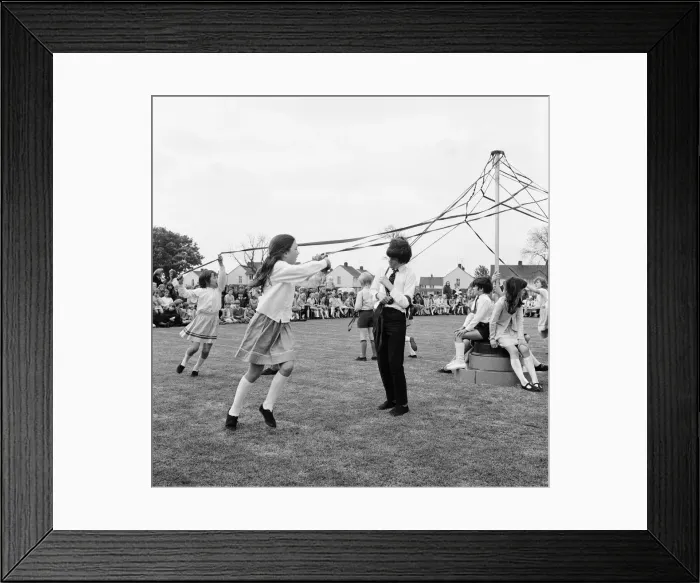 Framed Print : Maypole Dancing, Roseworth, Stockton-on-Tees, England, Circa May 1972 Framed Print : Maypole Dancing, Roseworth, Stockton-on-Tees, England, Circa May 1972