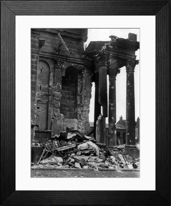 Framed Print : Liverpool Blitz damage. Part of the damage to St Michaels Church, Pitt Street
