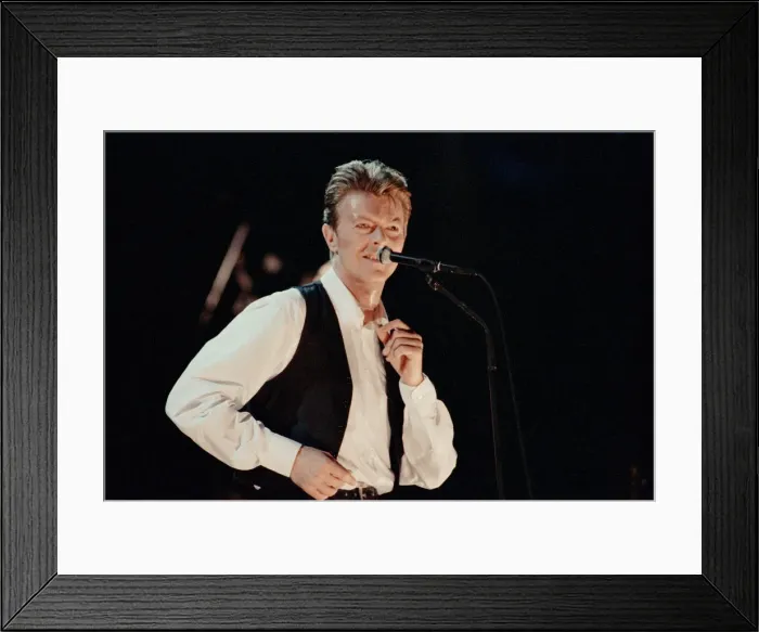 Framed Print : David Bowie performing at The Birmingham NEC, as part of his 1990 Sound Framed Print : David Bowie performing at The Birmingham NEC, as part of his 1990 Sound