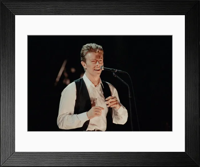 Framed Print : David Bowie performing at The Birmingham NEC, as part of his 1990 Sound Framed Print : David Bowie performing at The Birmingham NEC, as part of his 1990 Sound