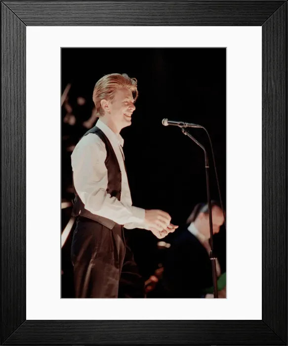 Framed Print : David Bowie performing at The Birmingham NEC, as part of his 1990 Sound Framed Print : David Bowie performing at The Birmingham NEC, as part of his 1990 Sound