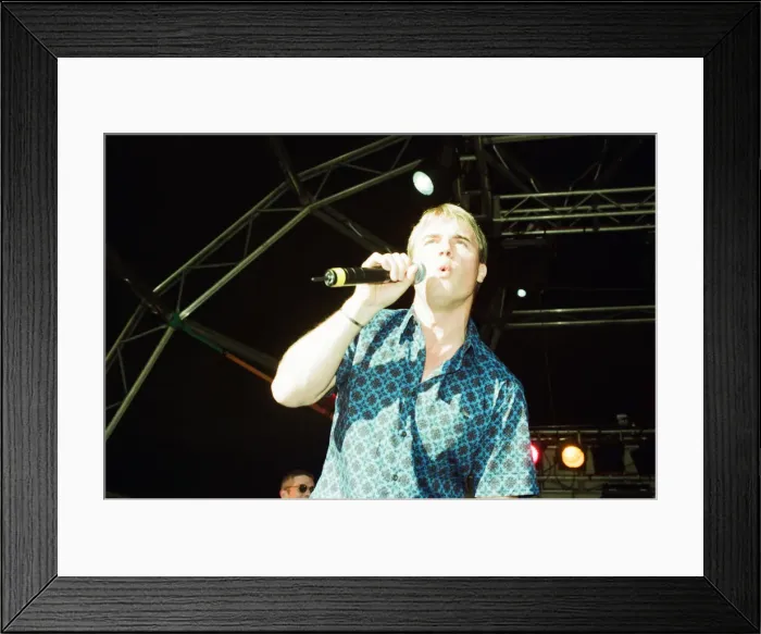 Framed Print : Cardiffs Big Weekend Summer Festival, Cardiff, Wales, 7th August 1999. Gary Barlow Framed Print : Cardiffs Big Weekend Summer Festival, Cardiff, Wales, 7th August 1999. Gary Barlow