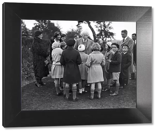 Former Prime Minister David Lloyd George, with Soviet children. Circa 1930