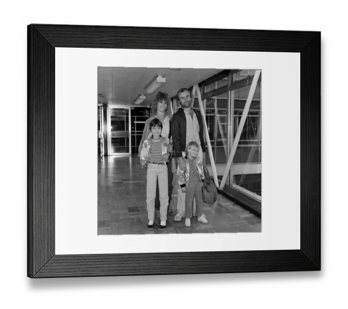 Framed Print : Phil Collins of pop group Genesis, with girlfriend Jill Tavelman Framed Print : Phil Collins of pop group Genesis, with girlfriend Jill Tavelman