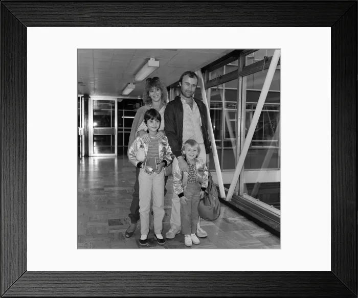 Framed Print : Phil Collins of pop group Genesis, with girlfriend Jill Tavelman Framed Print : Phil Collins of pop group Genesis, with girlfriend Jill Tavelman
