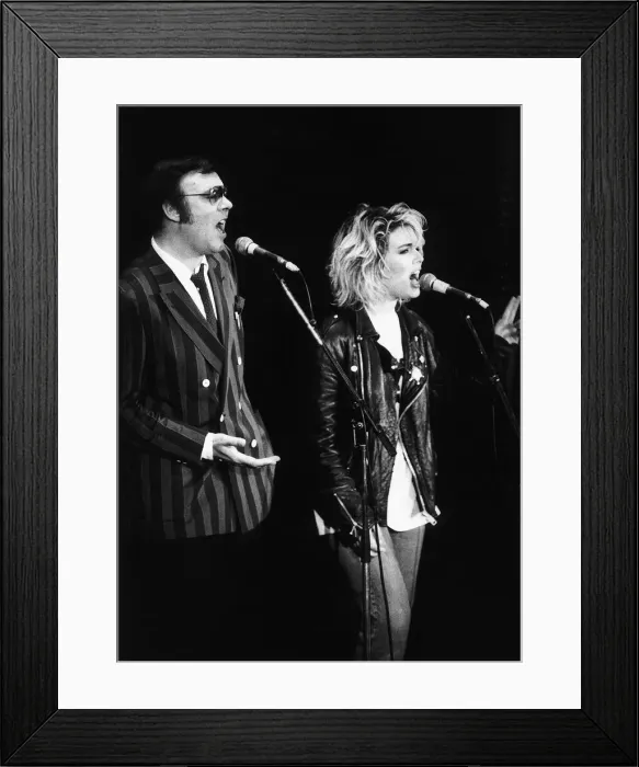 Framed Print : Kim Wilde and her father Marti Wilde both singers at Aids concert dbase msi Framed Print : Kim Wilde and her father Marti Wilde both singers at Aids concert dbase msi