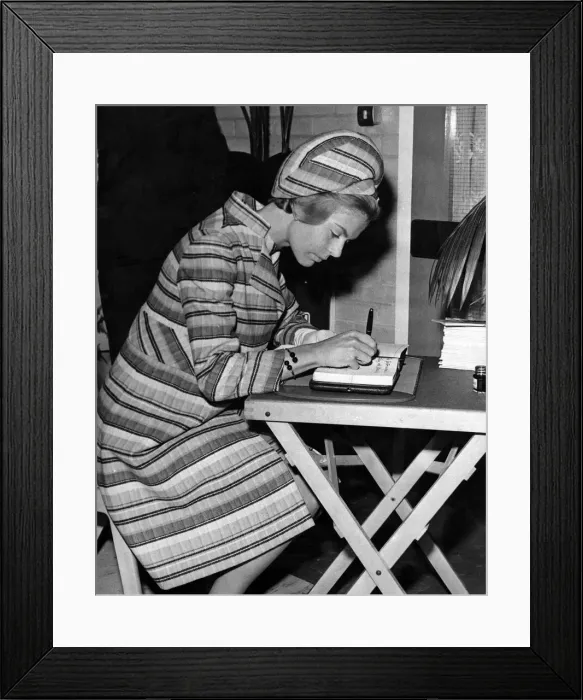 Framed Print : A Royal start for the visitors book at a new spastics centre as Katharine Framed Print : A Royal start for the visitors book at a new spastics centre as Katharine